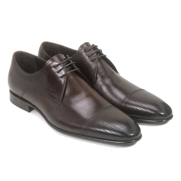 Golden Pass Men's Brown Cap Toe Leather Sole Oxfords Dress Shoes