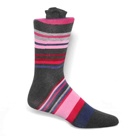 Tallia Grey Pink Striped Men's Socks