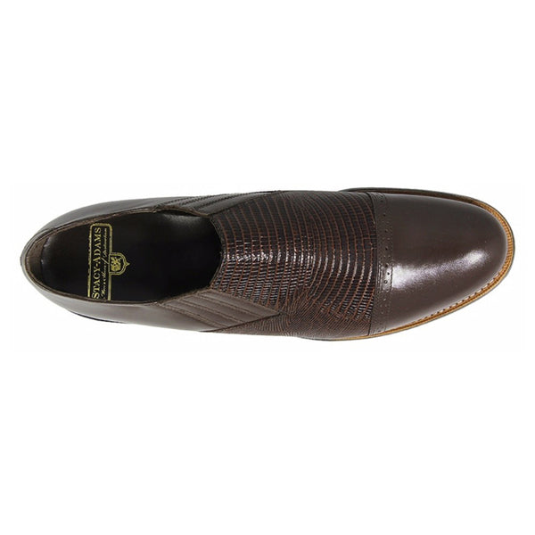 Stacy Adams Madison Brown Kid & Lizard Print Slip-On