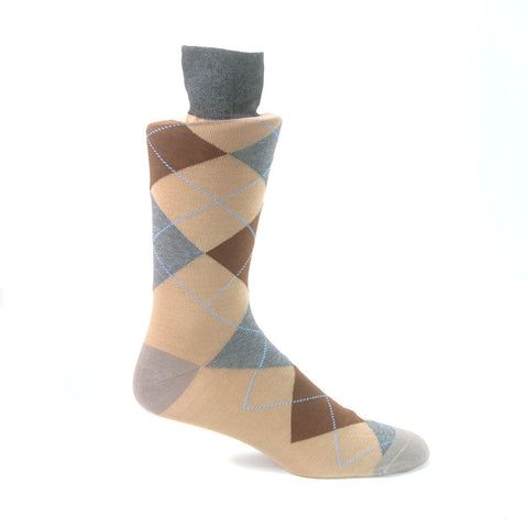 Talia Grey & Beige Multi-toned printed Socks for Men