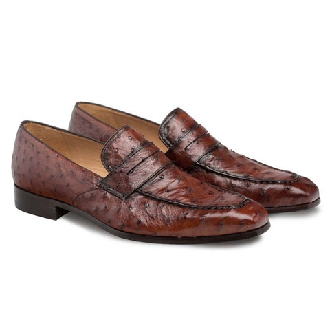 Mezlan Lisbon Brandy Genuine Ostrich Men’s Classic Slip On