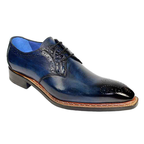 Fennix Tyler Navy Genuine Alligator Calfskin Leather Mens Oxford