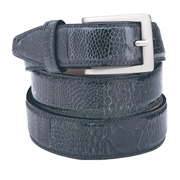 Belvedere Men's Navy Ostrich Leg Belt