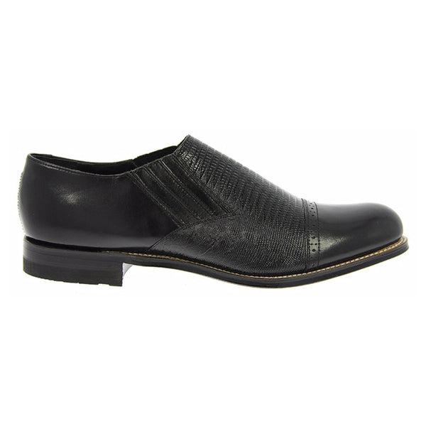 Stacy Adams Madison Black Kid & Lizard Print Slip-On