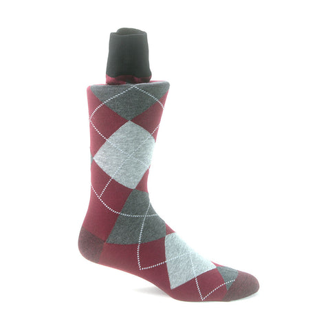 Talia Burgundy & Grey Multi-toned printed Socks for Men