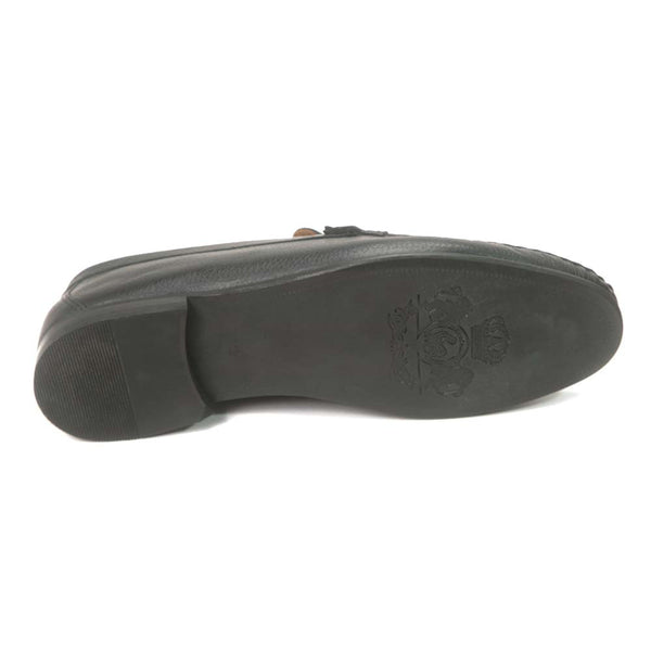 Sigotto Uomo Black Grain Leather Slip-on with Leather Sole