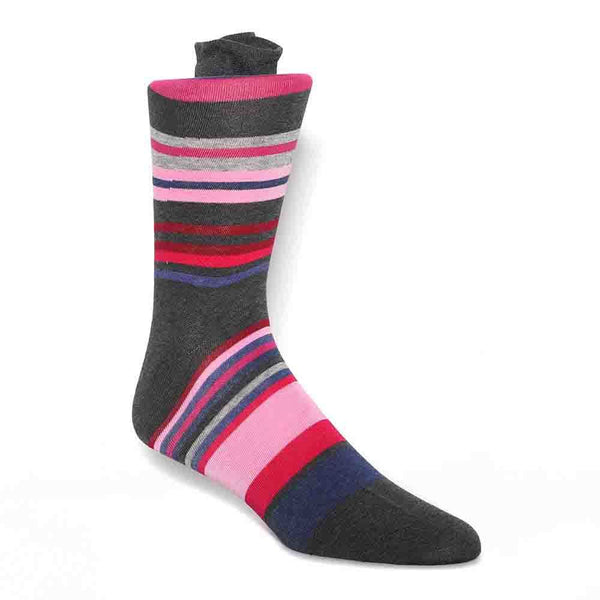 Tallia Grey Pink Striped Men's Socks