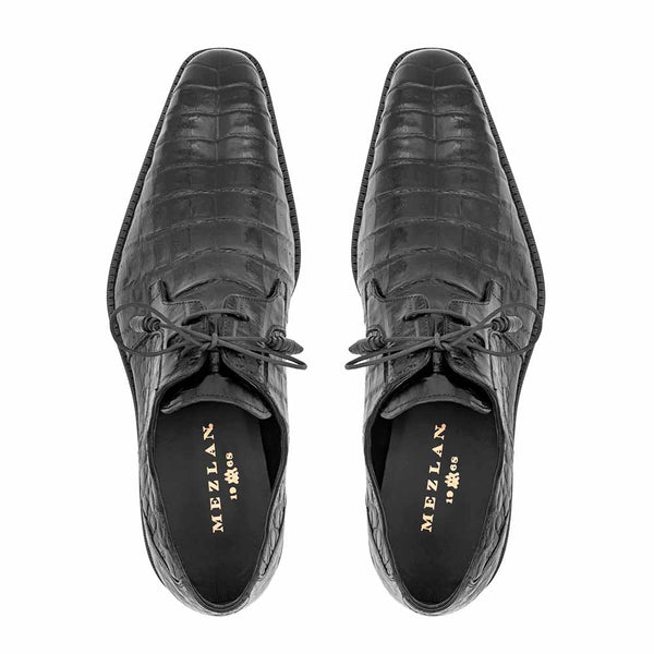 Mezlan Anderson Black Genuine Crocodile Lace-Up