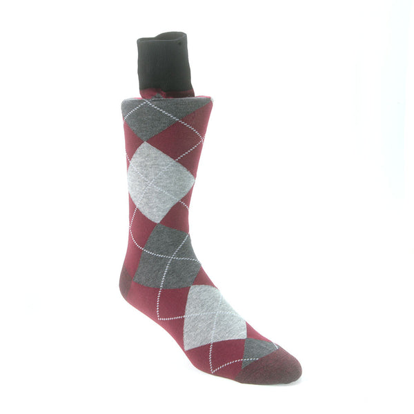 Talia Burgundy & Grey Multi-toned printed Socks for Men