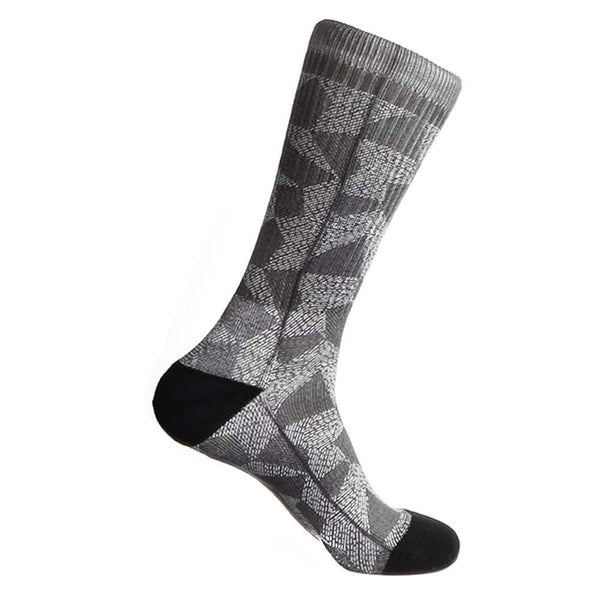 Steven Land Mosaic Pattern Black Multi Cotton Nylon Spandex Men's Socks